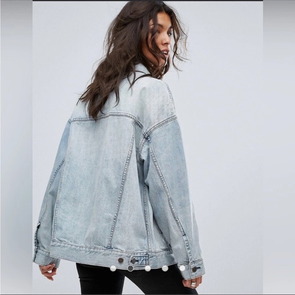 Free People Denim Trucker Jacket Sz XS/S - Picture 4 of 7